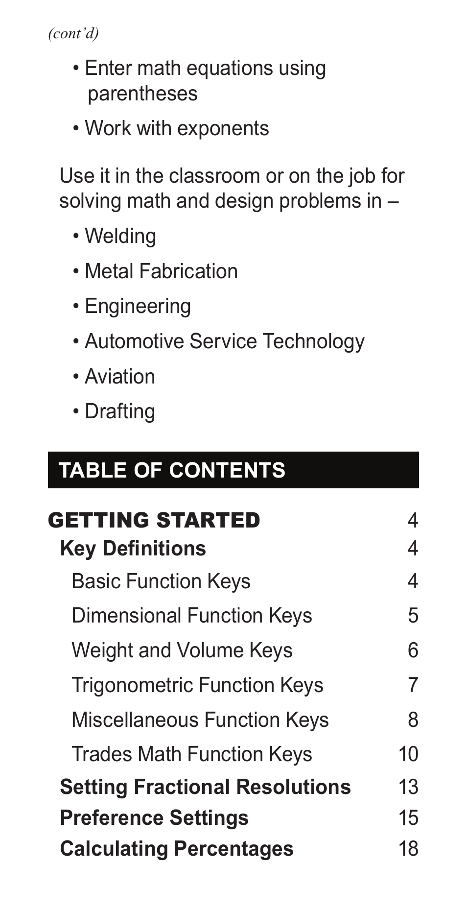 Calculated Industries 4400 User Manual | Page 3 / 50