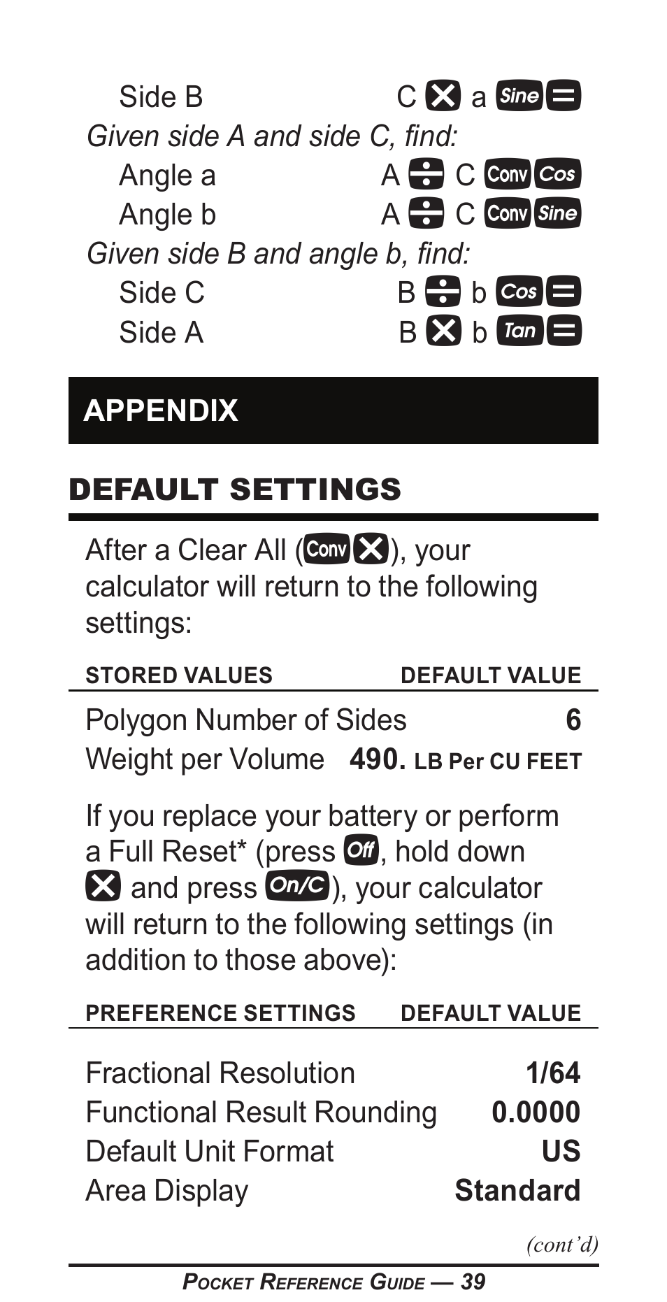 Calculated Industries 4400 User Manual | Page 40 / 50