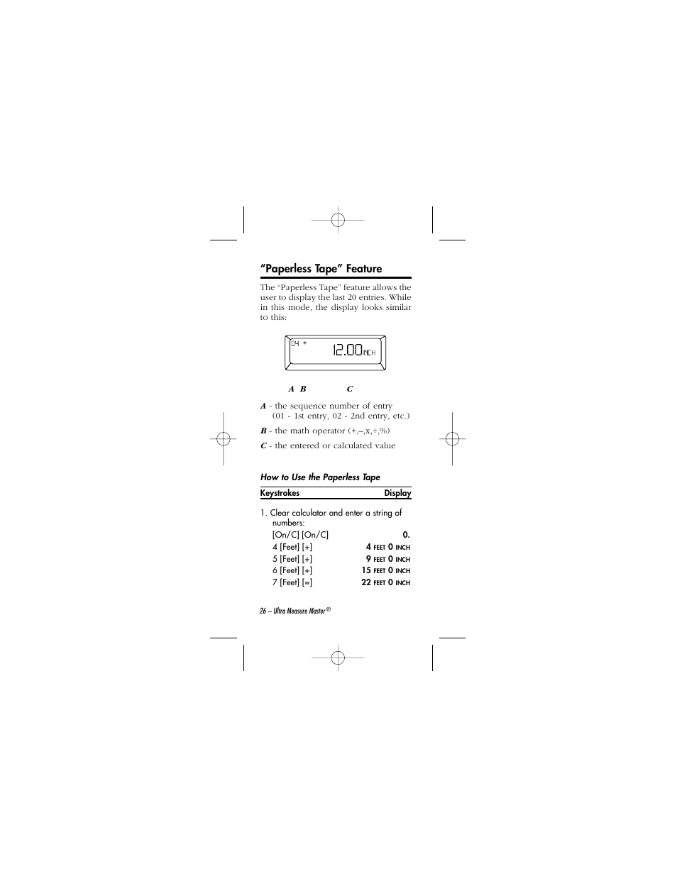 Paperless tape” feature | Calculated Industries 8015 User Manual | Page 26 / 64