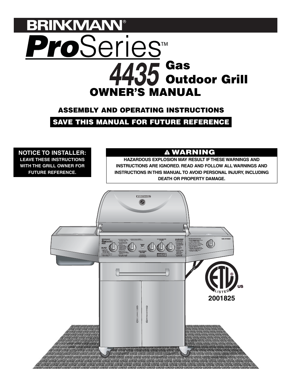 Brinkmann Series 4435 User Manual | 36 pages