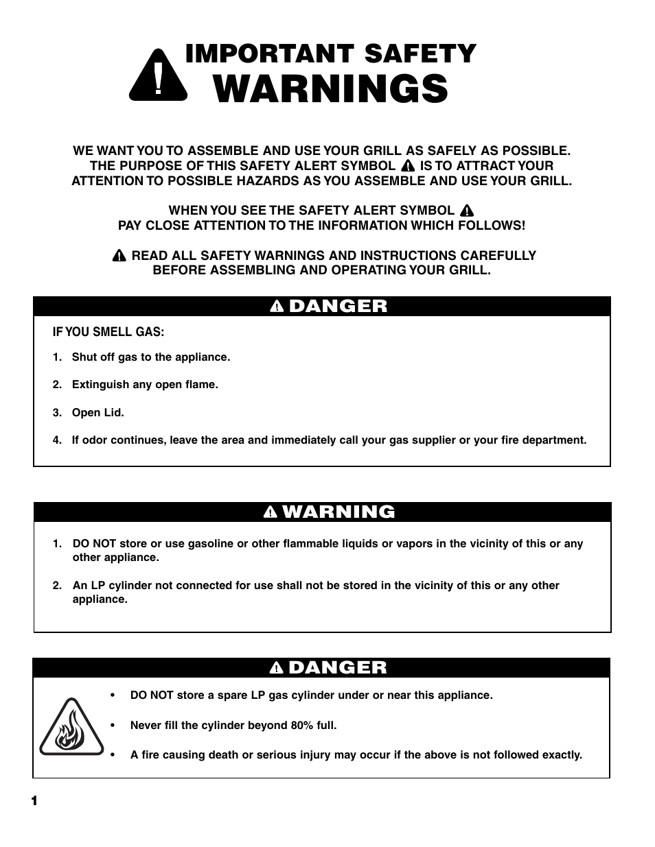Warnings, Important safety, Danger | Warning danger | Brinkmann Series 4435 User Manual | Page 2 / 36