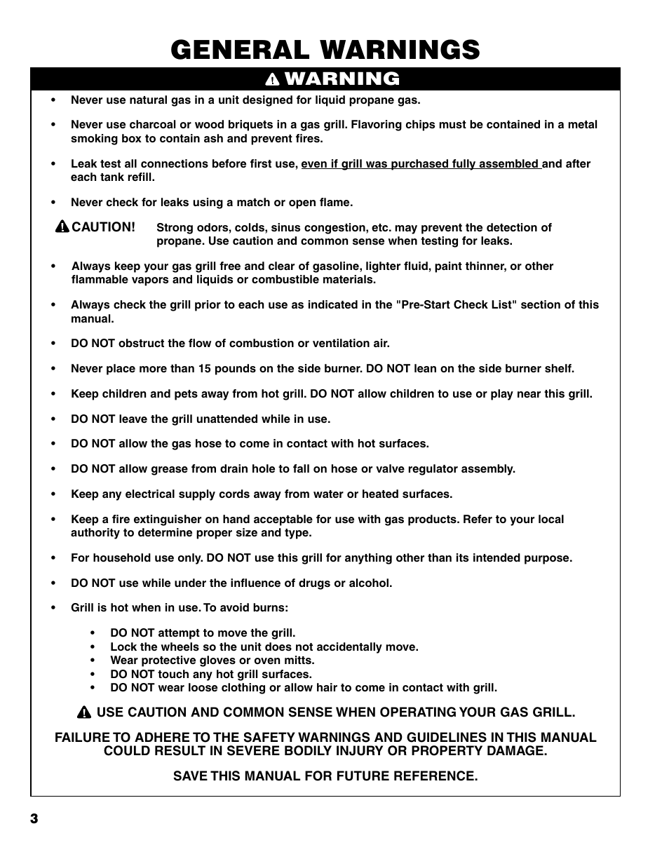 General warnings, Warning | Brinkmann Series 4435 User Manual | Page 4 / 36