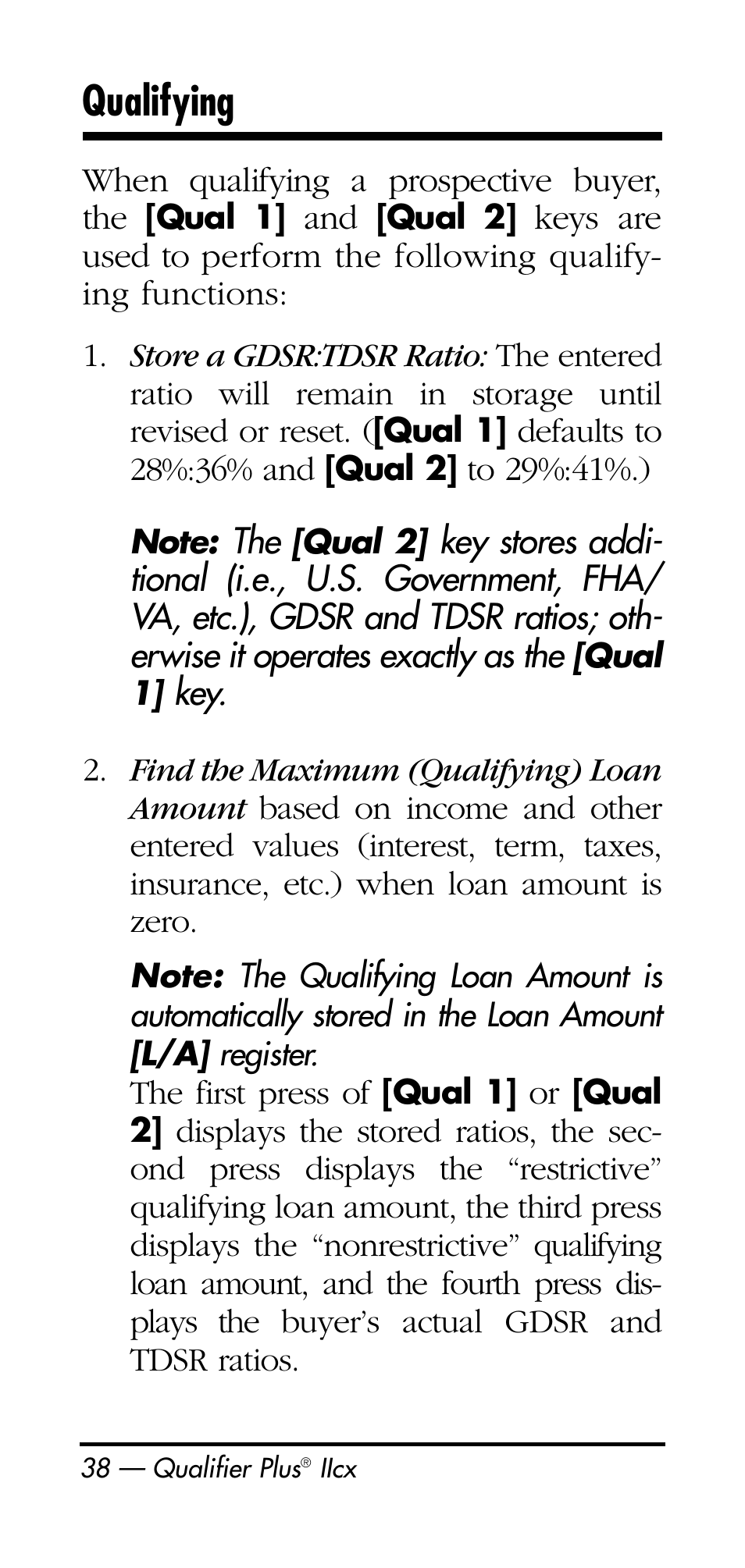 Qualifying | Calculated Industries 3126 User Manual | Page 38 / 64