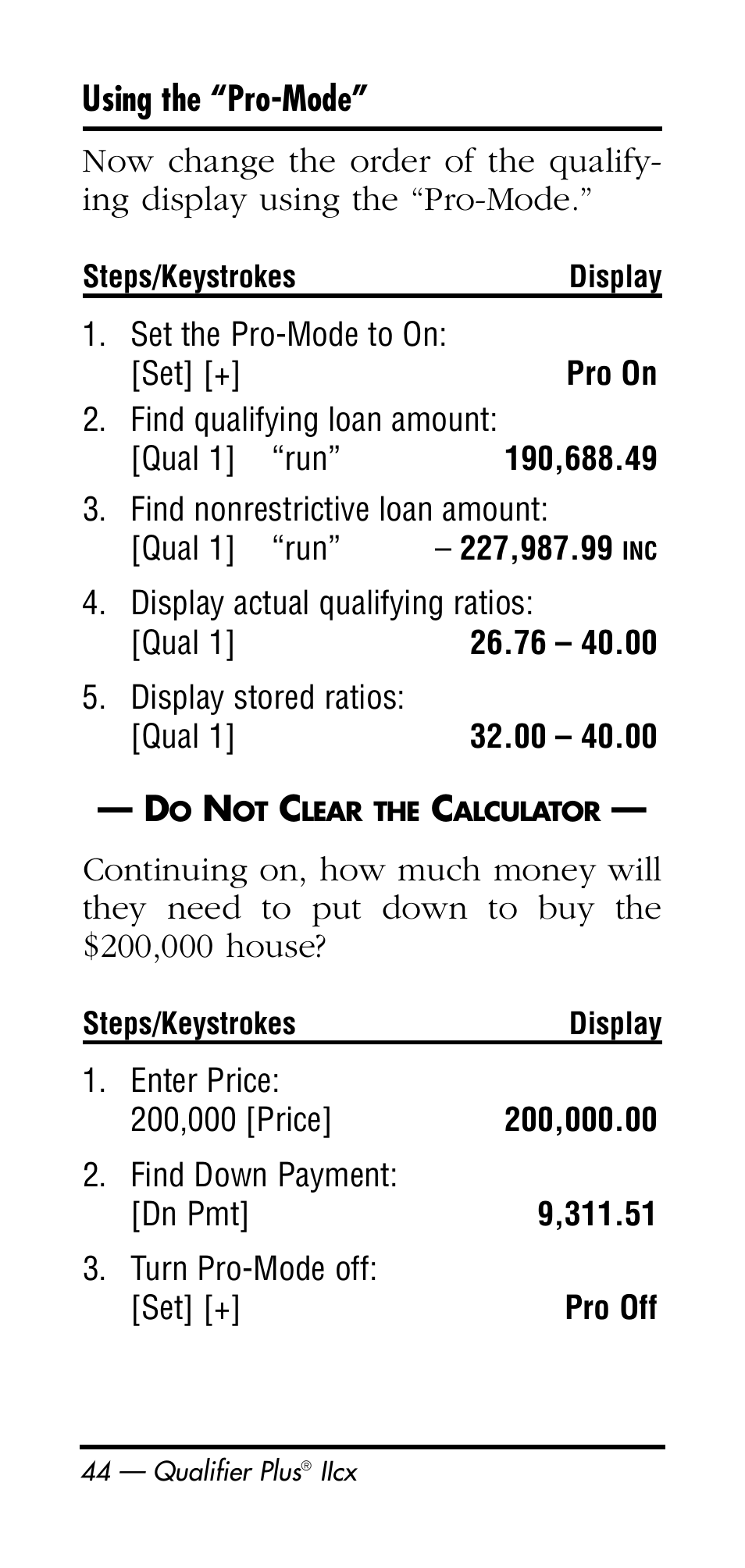 Calculated Industries 3126 User Manual | Page 44 / 64