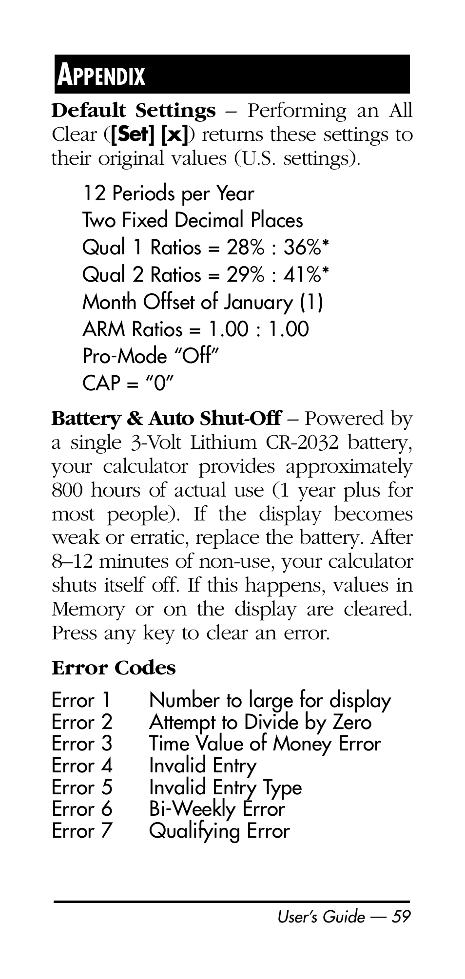 Calculated Industries 3126 User Manual | Page 59 / 64