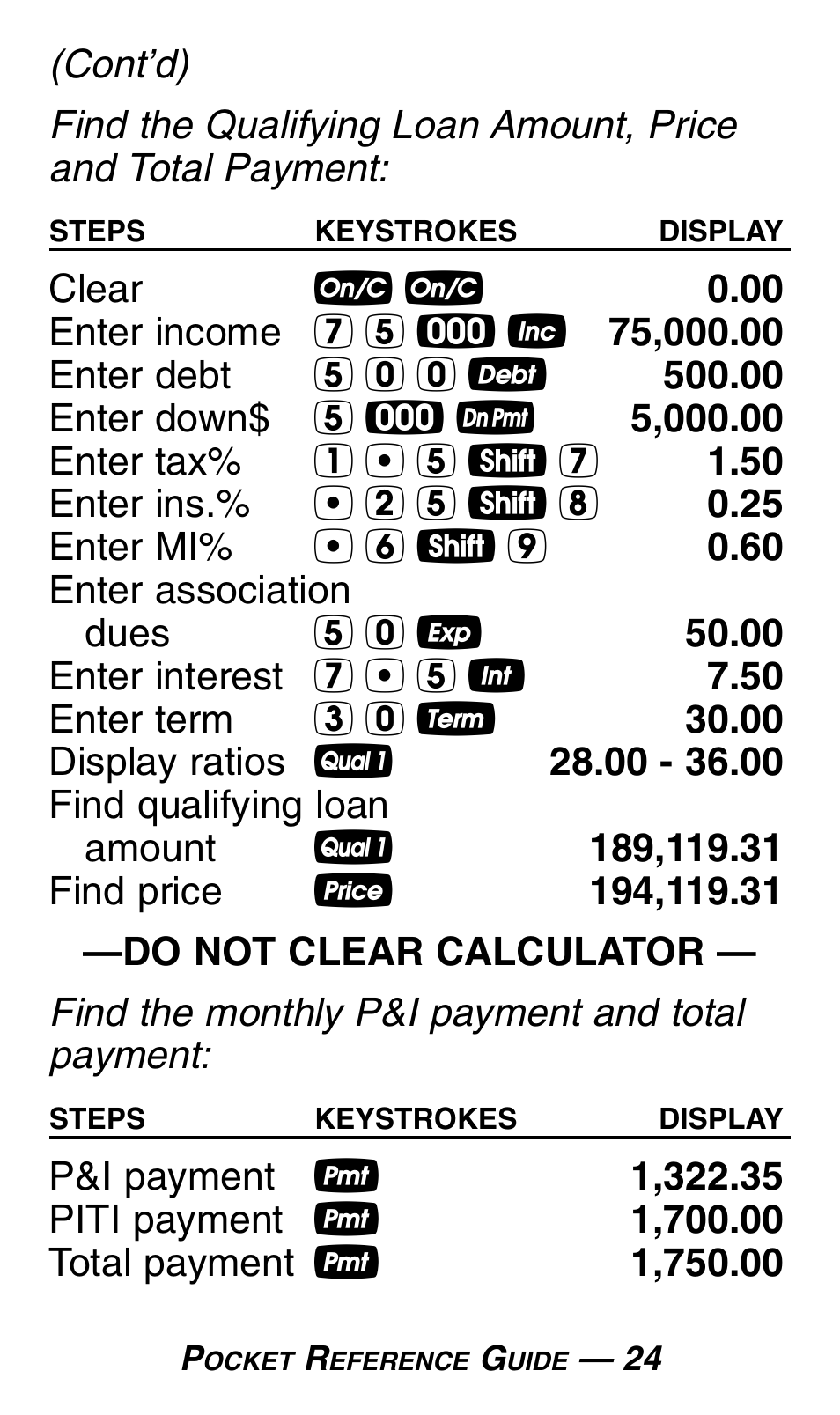 Calculated Industries 3430 Pocket Reference Guide User Manual | Page 28 / 43