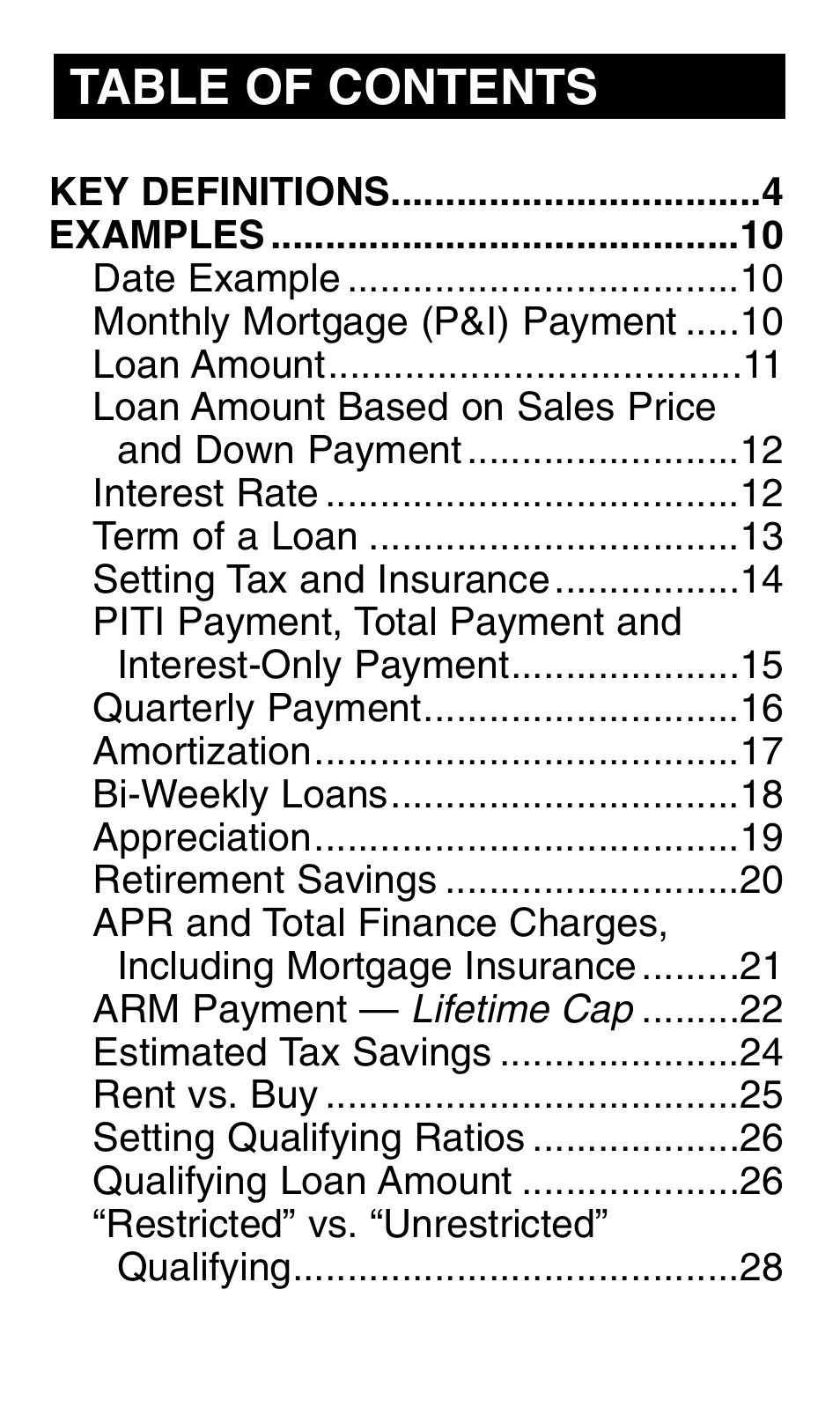 Calculated Industries 3430 Pocket Reference Guide User Manual | Page 3 / 43