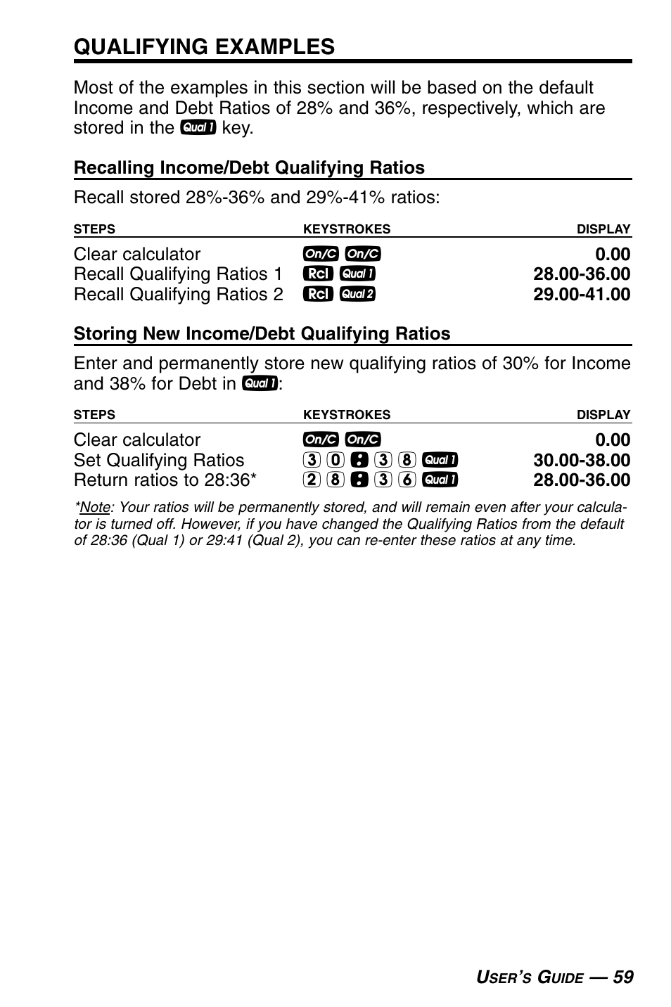 Qualifying examples | Calculated Industries 3430 User Guide User Manual | Page 60 / 89