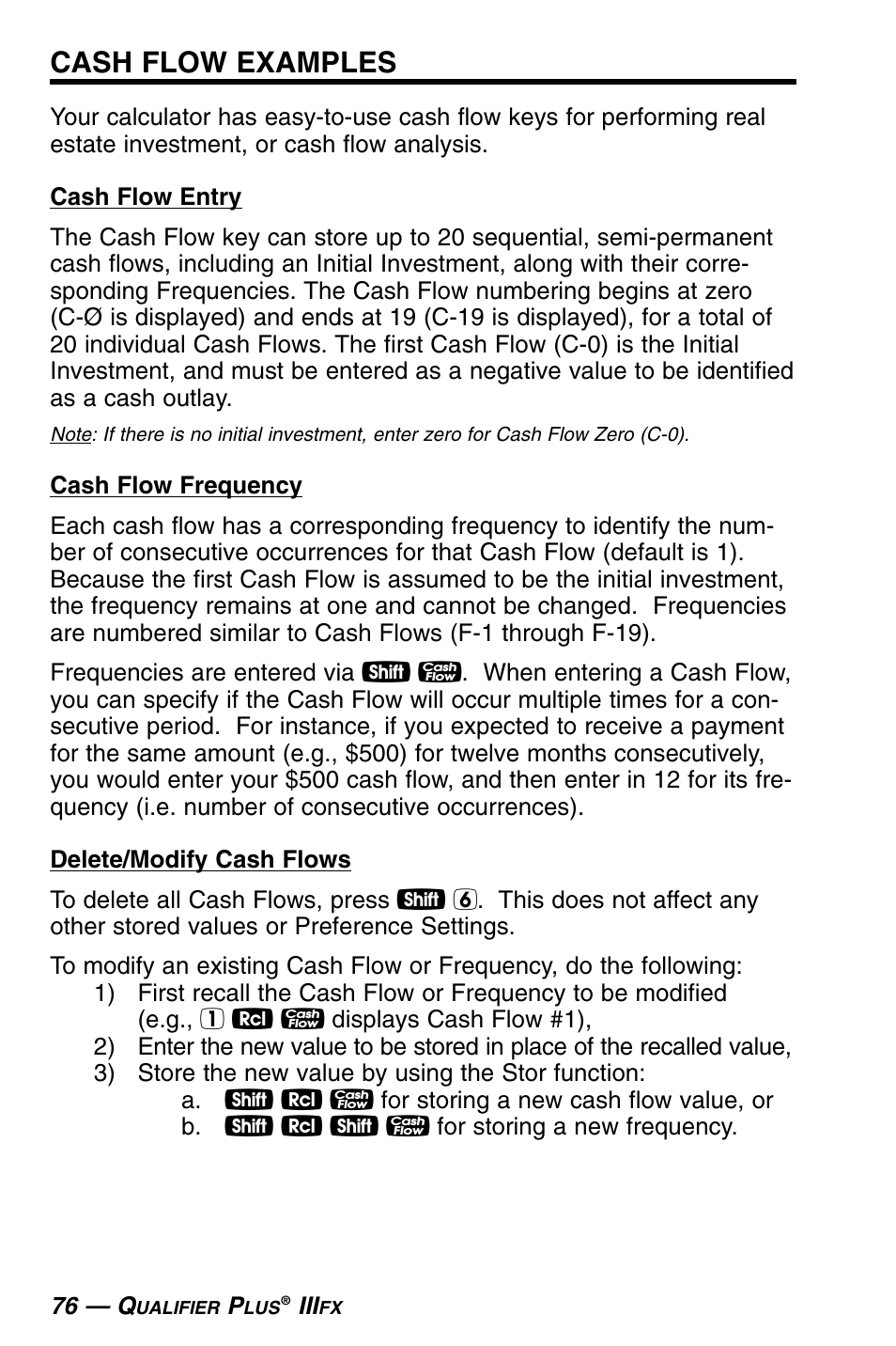 Cash flow examples | Calculated Industries 3430 User Guide User Manual | Page 77 / 89
