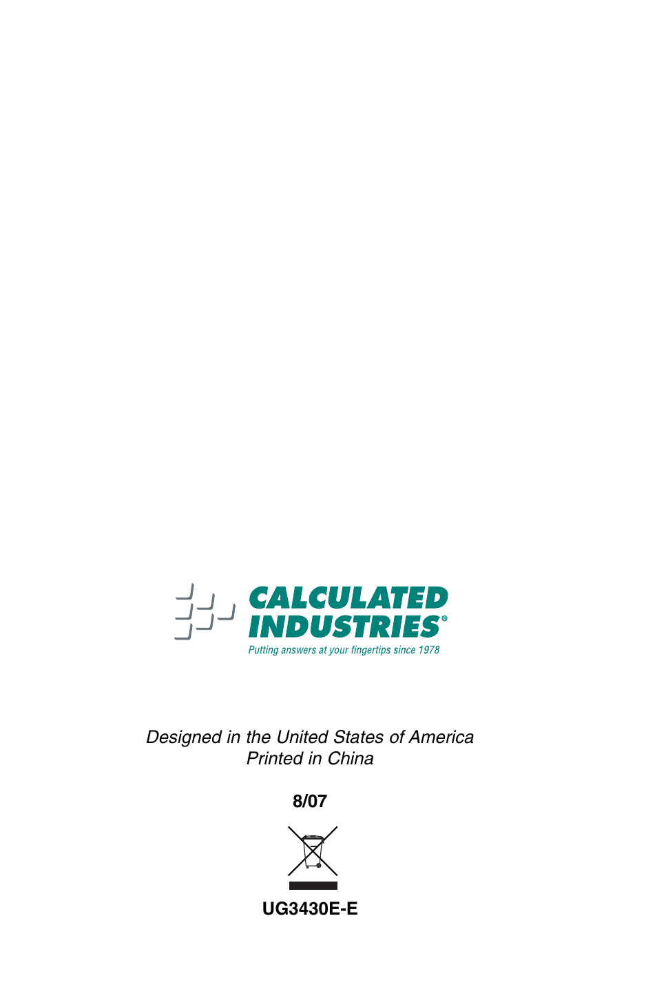 Calculated Industries 3430 User Guide User Manual | Page 89 / 89