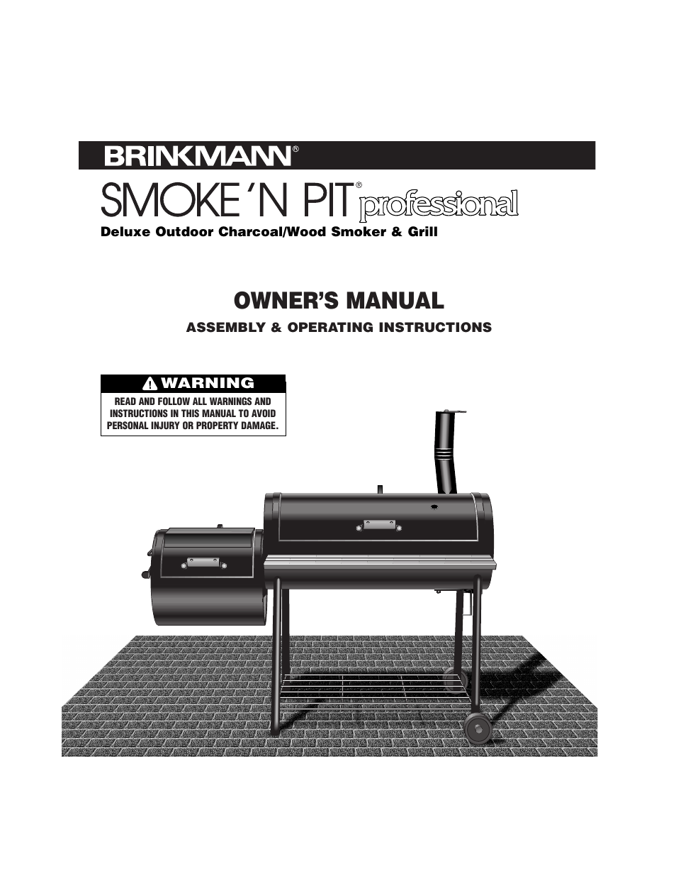 Brinkmann Smoke 'N Pit Professional Wood Smoker/Grill User Manual | 20 pages