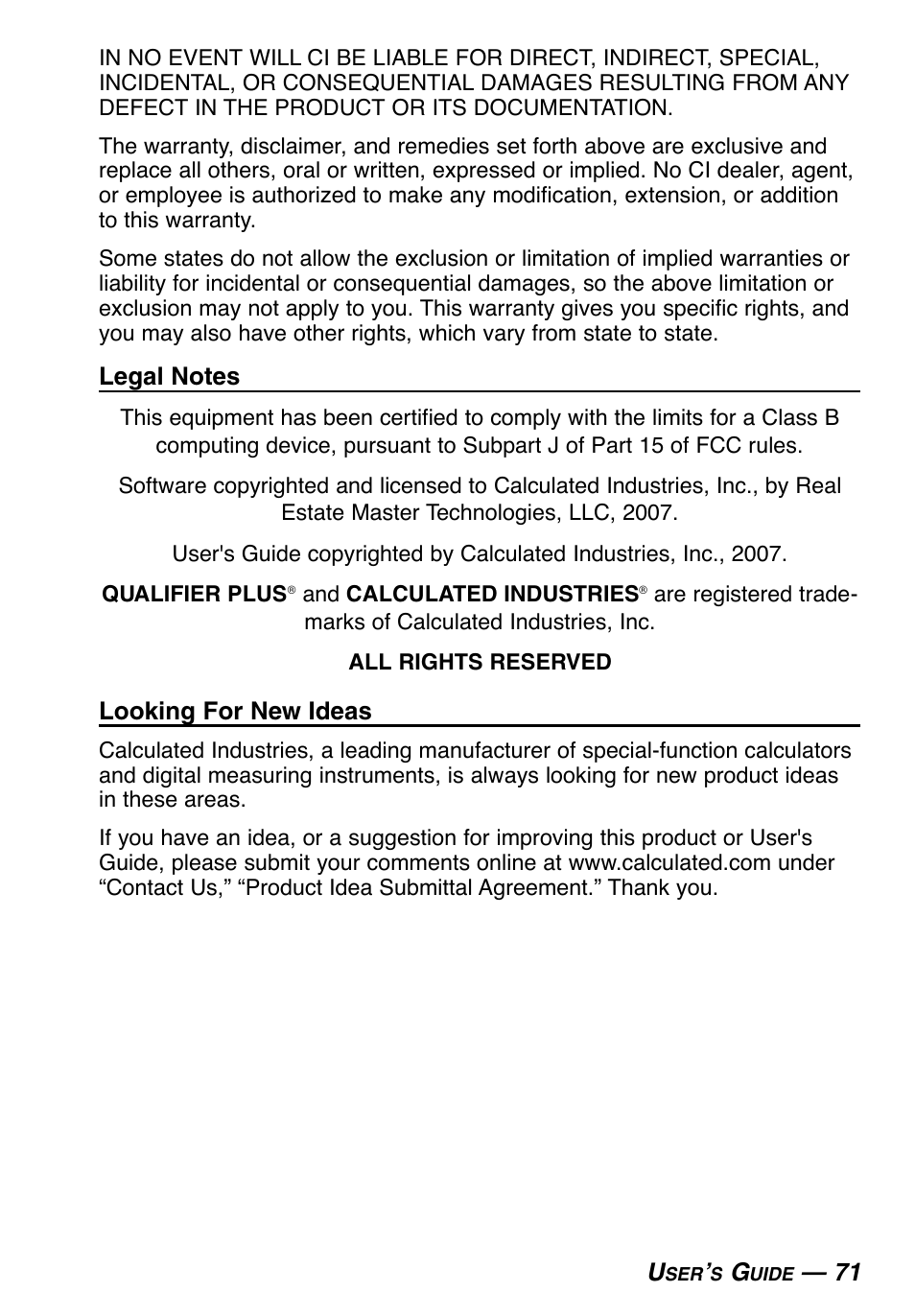 Calculated Industries 3415-KITE-F User Manual | Page 72 / 77