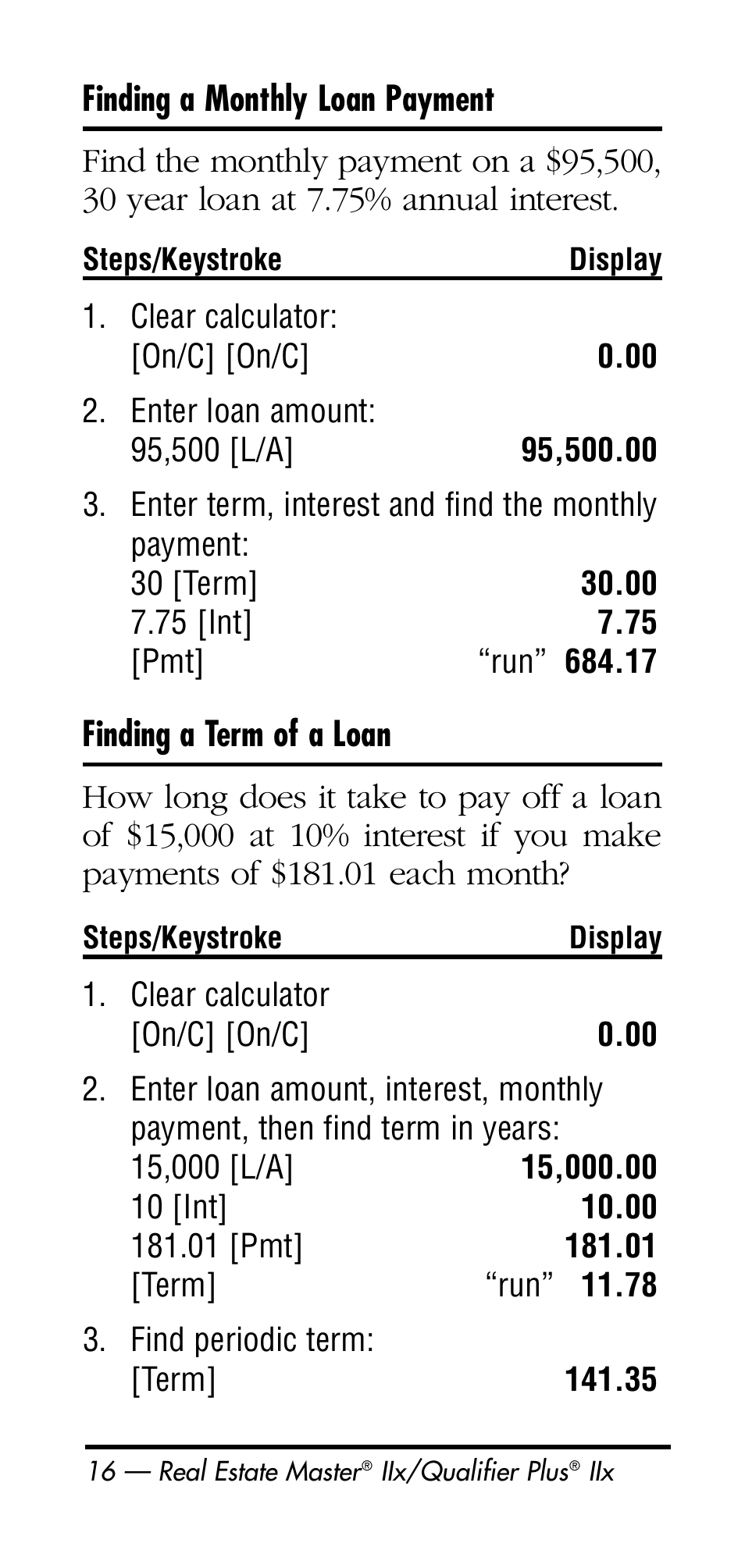 Calculated Industries 3125 User Manual | Page 16 / 64