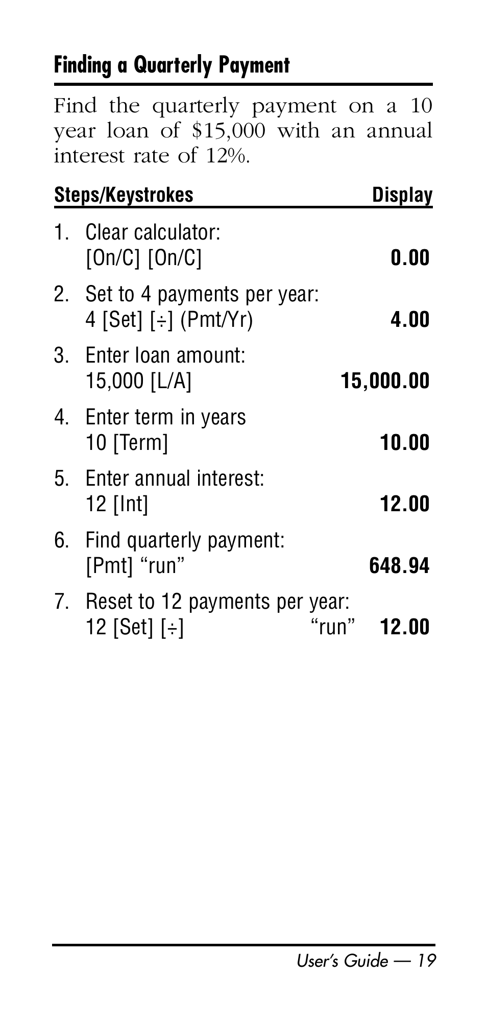 Calculated Industries 3125 User Manual | Page 19 / 64