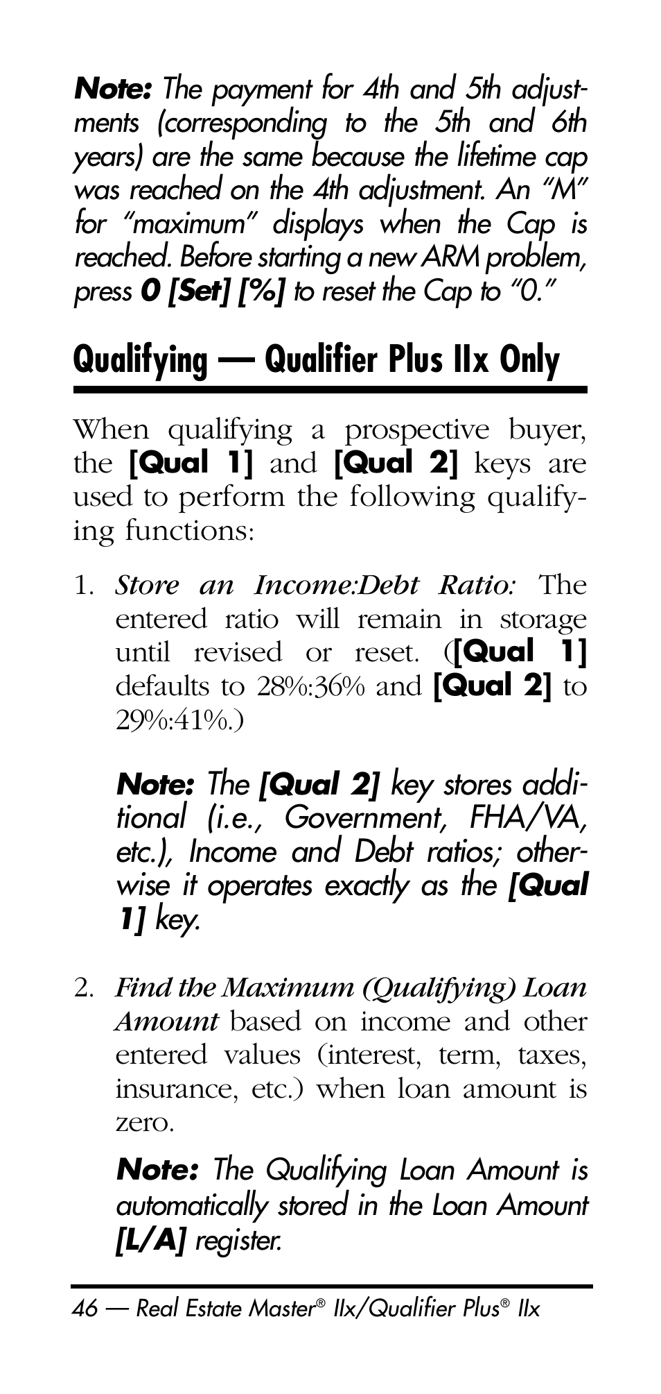 Qualifying — qualifier plus iix only | Calculated Industries 3125 User Manual | Page 46 / 64