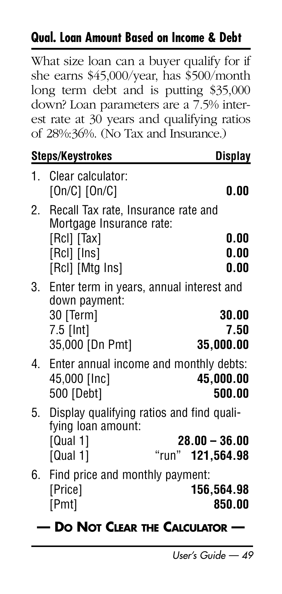 Calculated Industries 3125 User Manual | Page 49 / 64