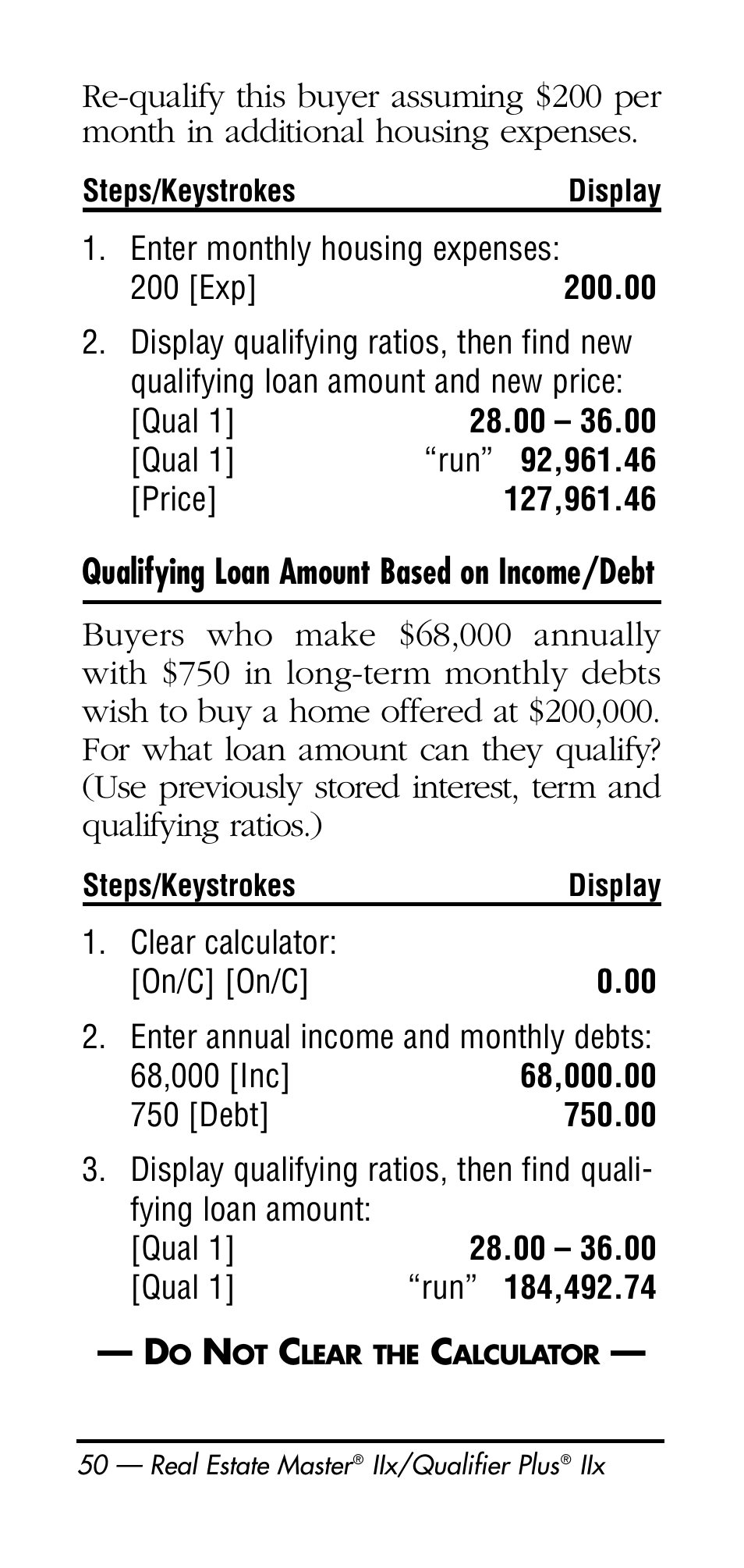 Calculated Industries 3125 User Manual | Page 50 / 64