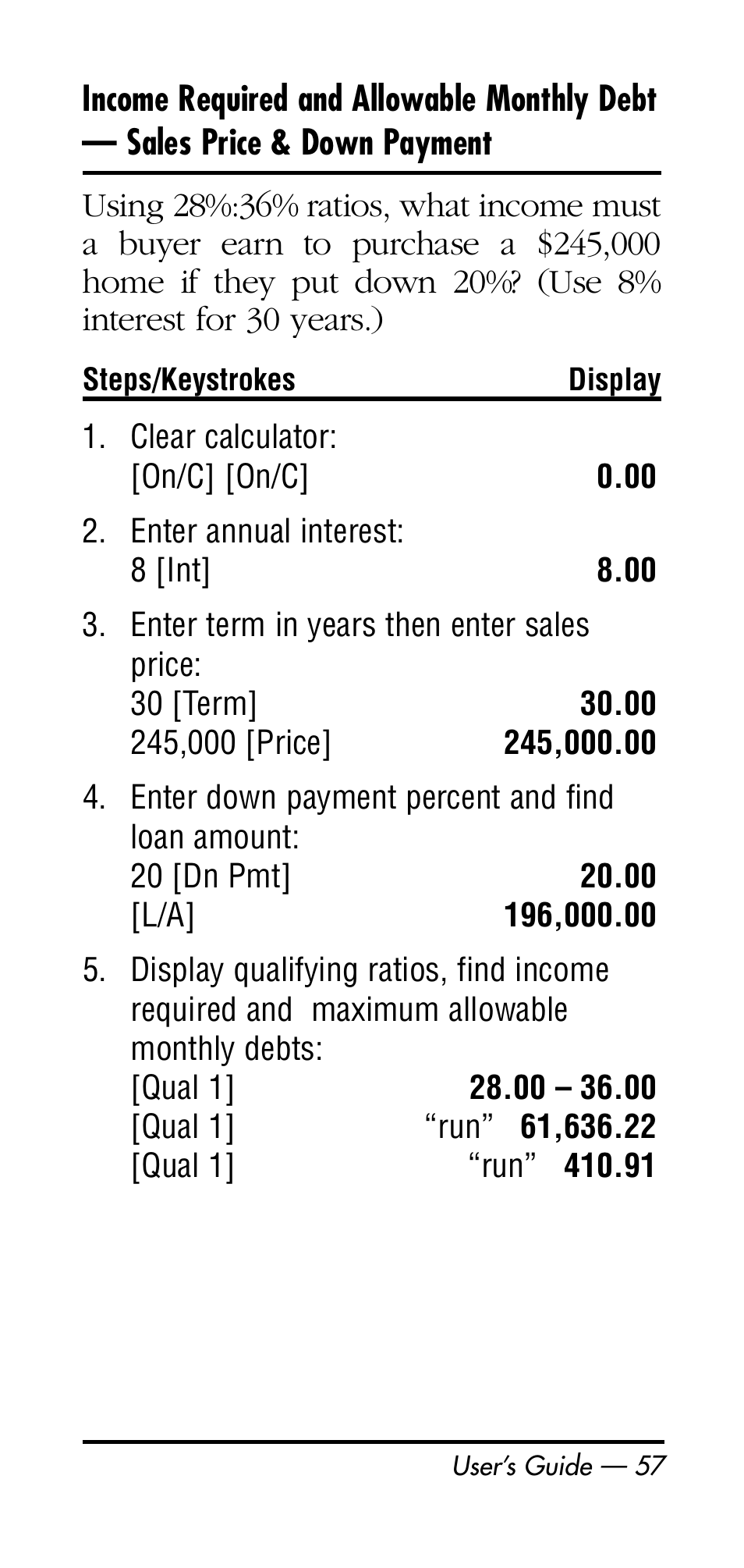 Calculated Industries 3125 User Manual | Page 57 / 64