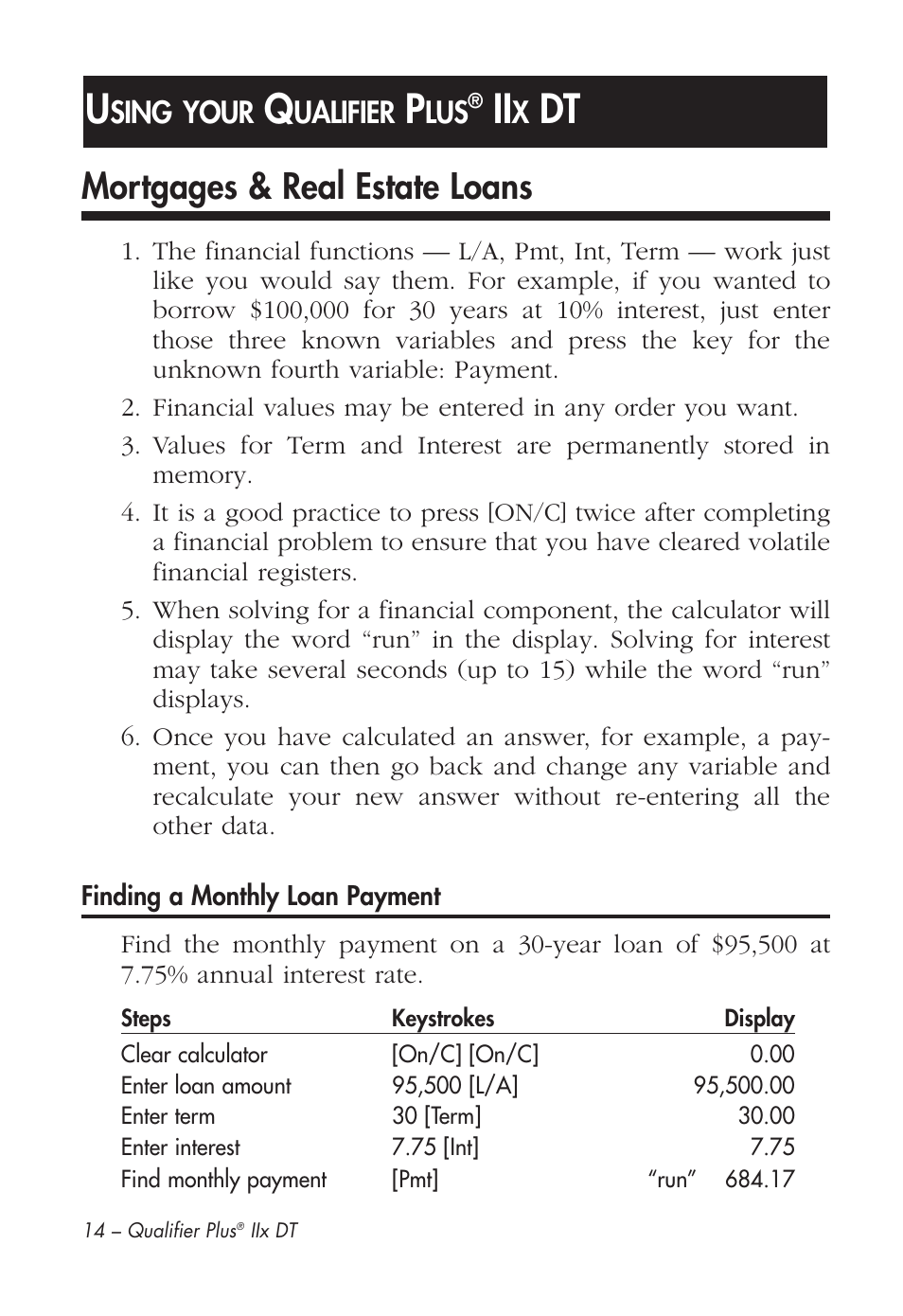 Mortgages & real estate loans, Sing your, Ualifier | Calculated Industries 43285 User Manual | Page 15 / 51