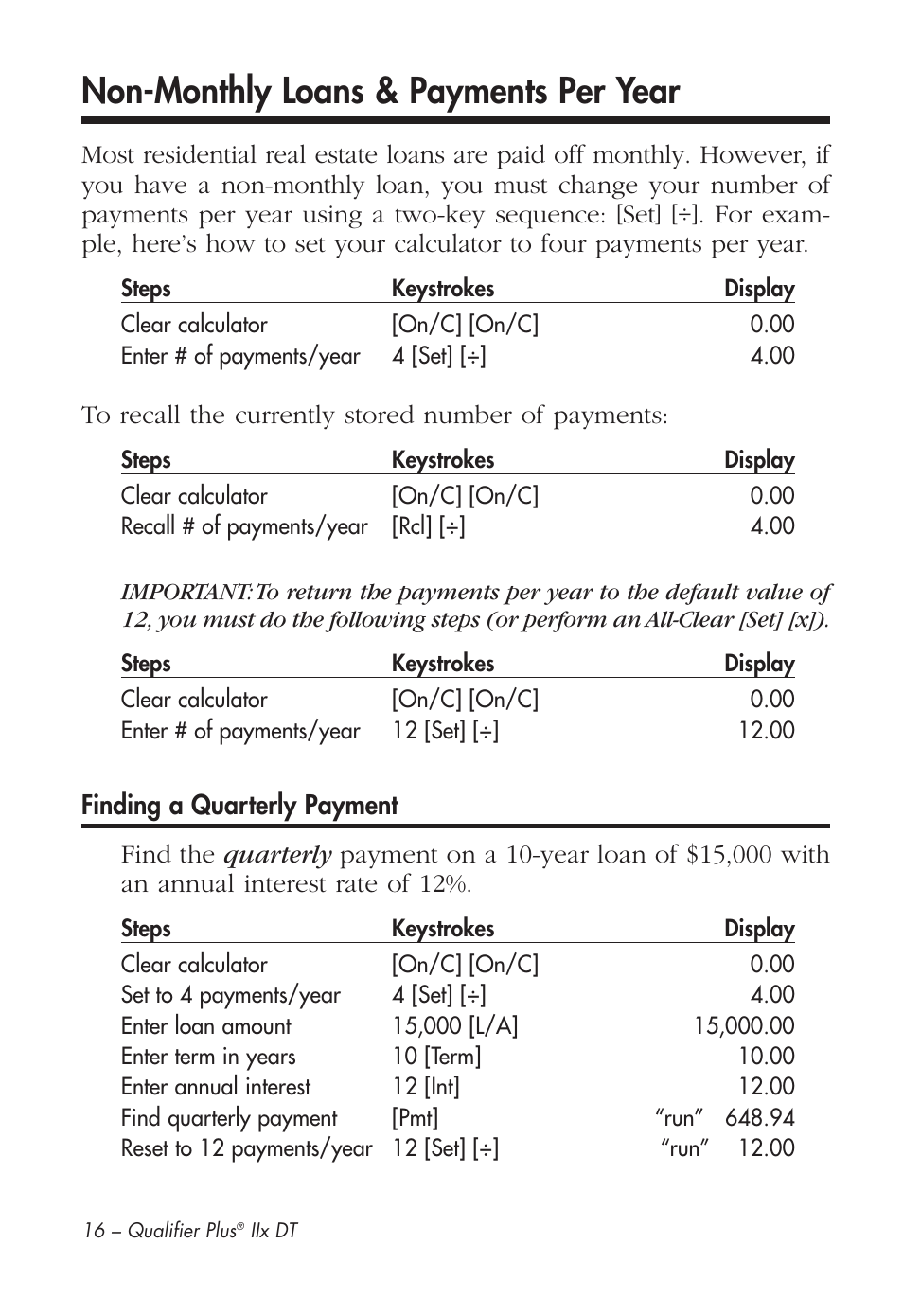 Non-monthly loans & payments per year | Calculated Industries 43285 User Manual | Page 17 / 51