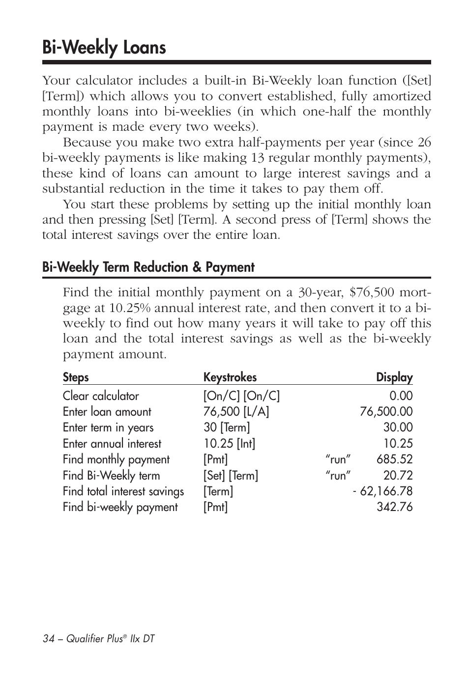 Bi-weekly loans | Calculated Industries 43285 User Manual | Page 35 / 51
