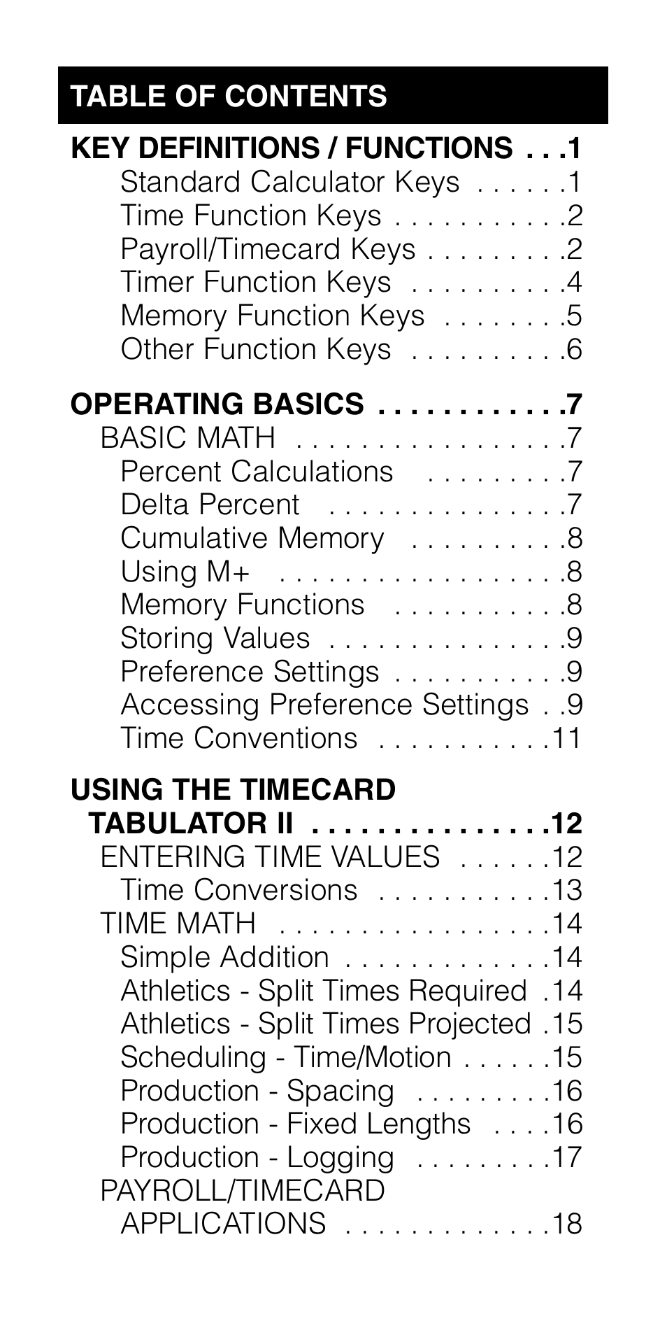 Calculated Industries 9530 Pocket Reference Guide User Manual | Page 3 / 46