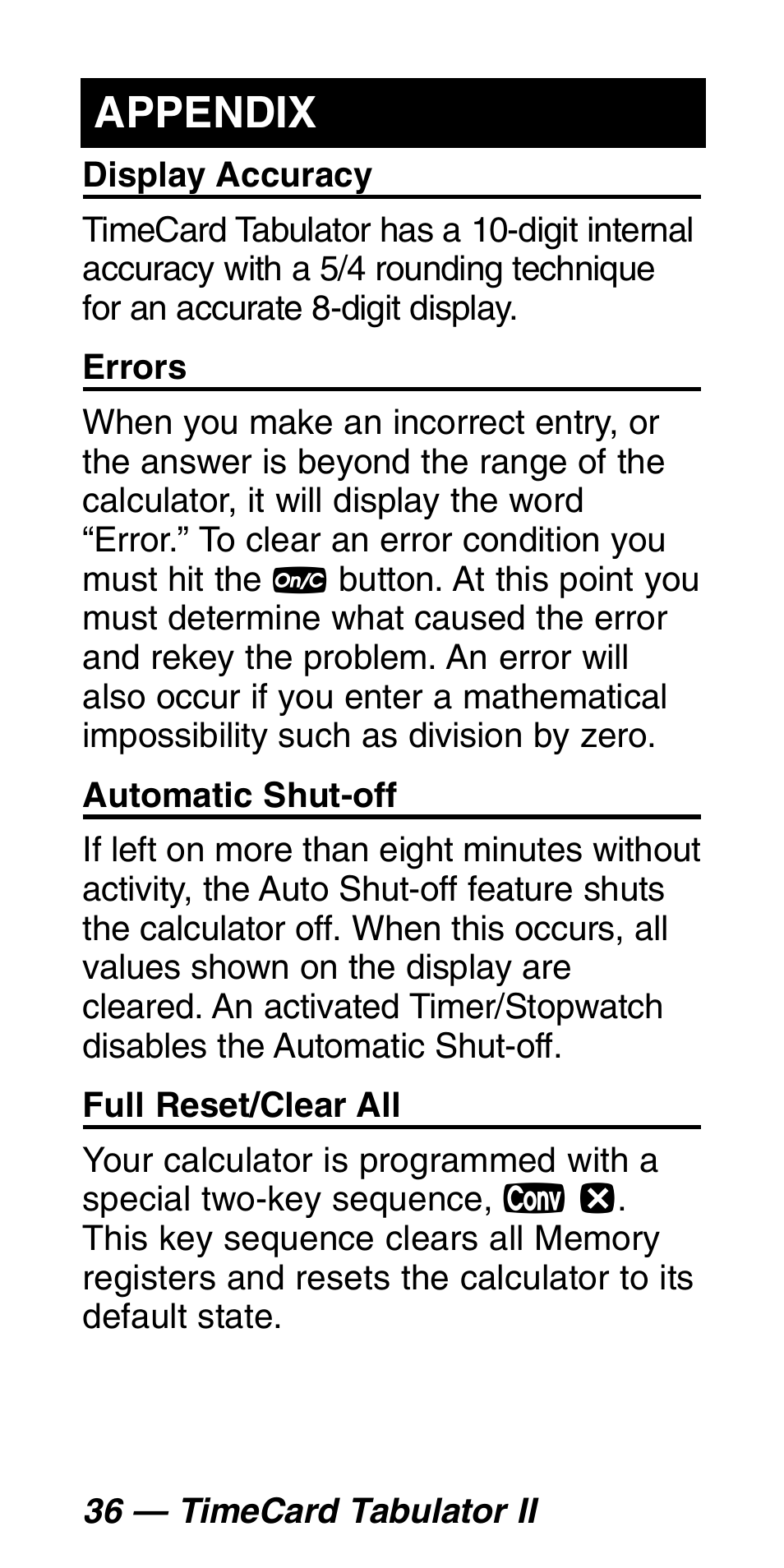 Appendix | Calculated Industries 9530 Pocket Reference Guide User Manual | Page 40 / 46