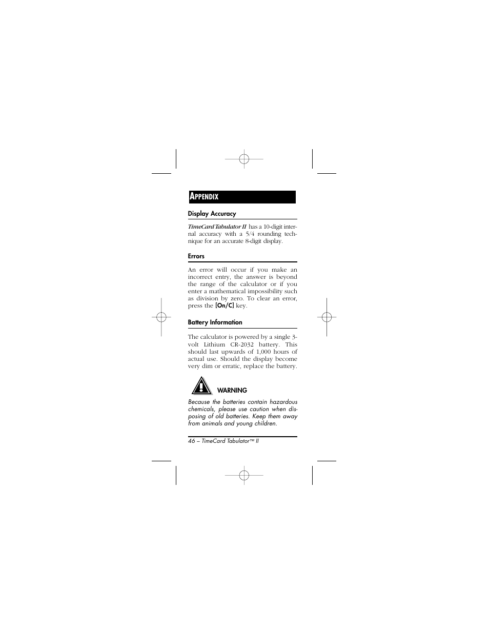 Calculated Industries 9526 User Manual | Page 46 / 56