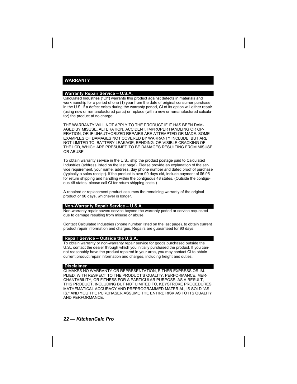 Calculated Industries 8304 User Manual | Page 22 / 23