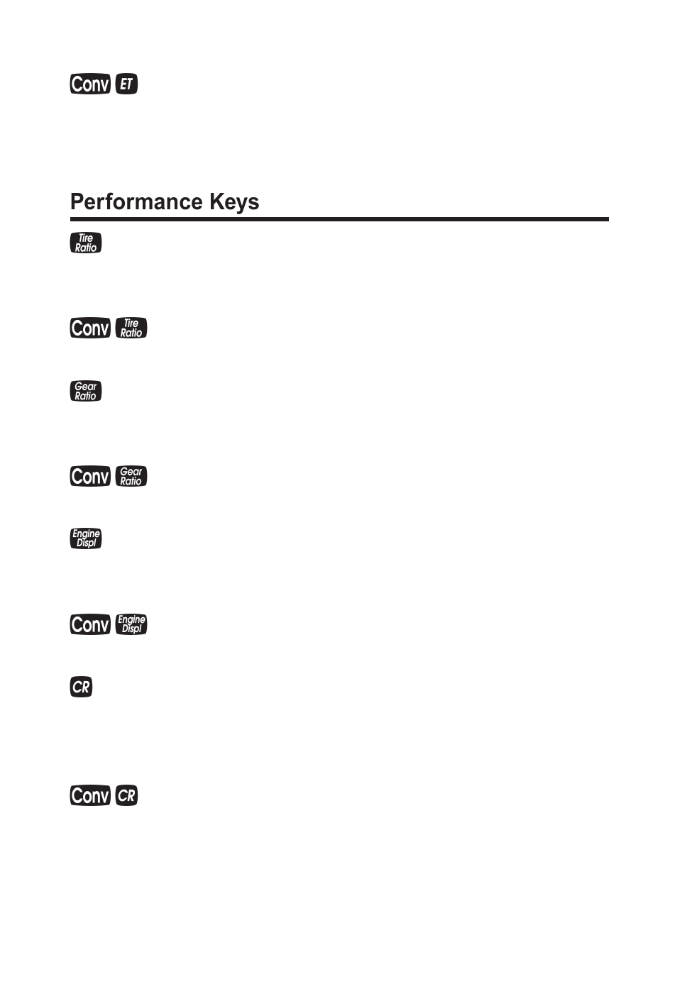 Performance keys | Calculated Industries 8703 User Manual | Page 10 / 70