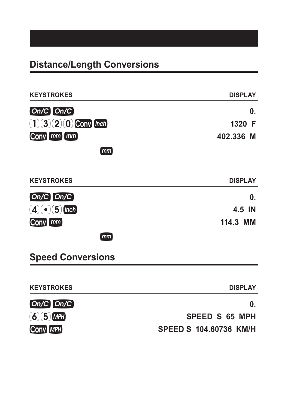 Entering conversions distance/length conversions, Speed conversions | Calculated Industries 8703 User Manual | Page 15 / 70