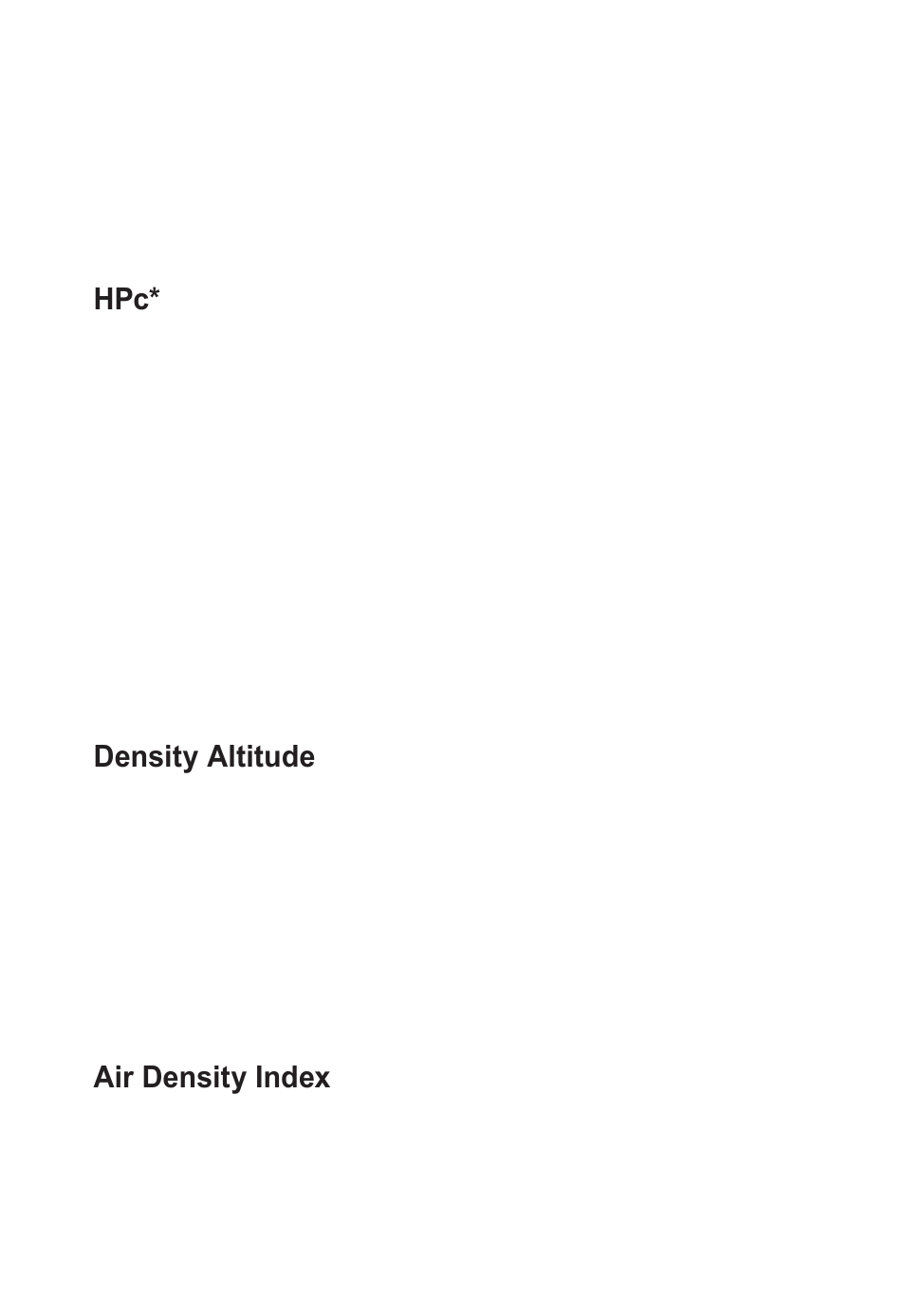 Density altitude, Air density index | Calculated Industries 8703 User Manual | Page 19 / 70