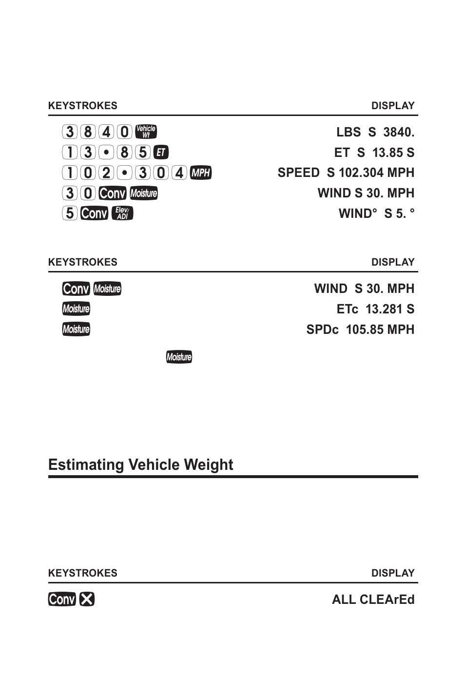 Estimating vehicle weight | Calculated Industries 8703 User Manual | Page 34 / 70