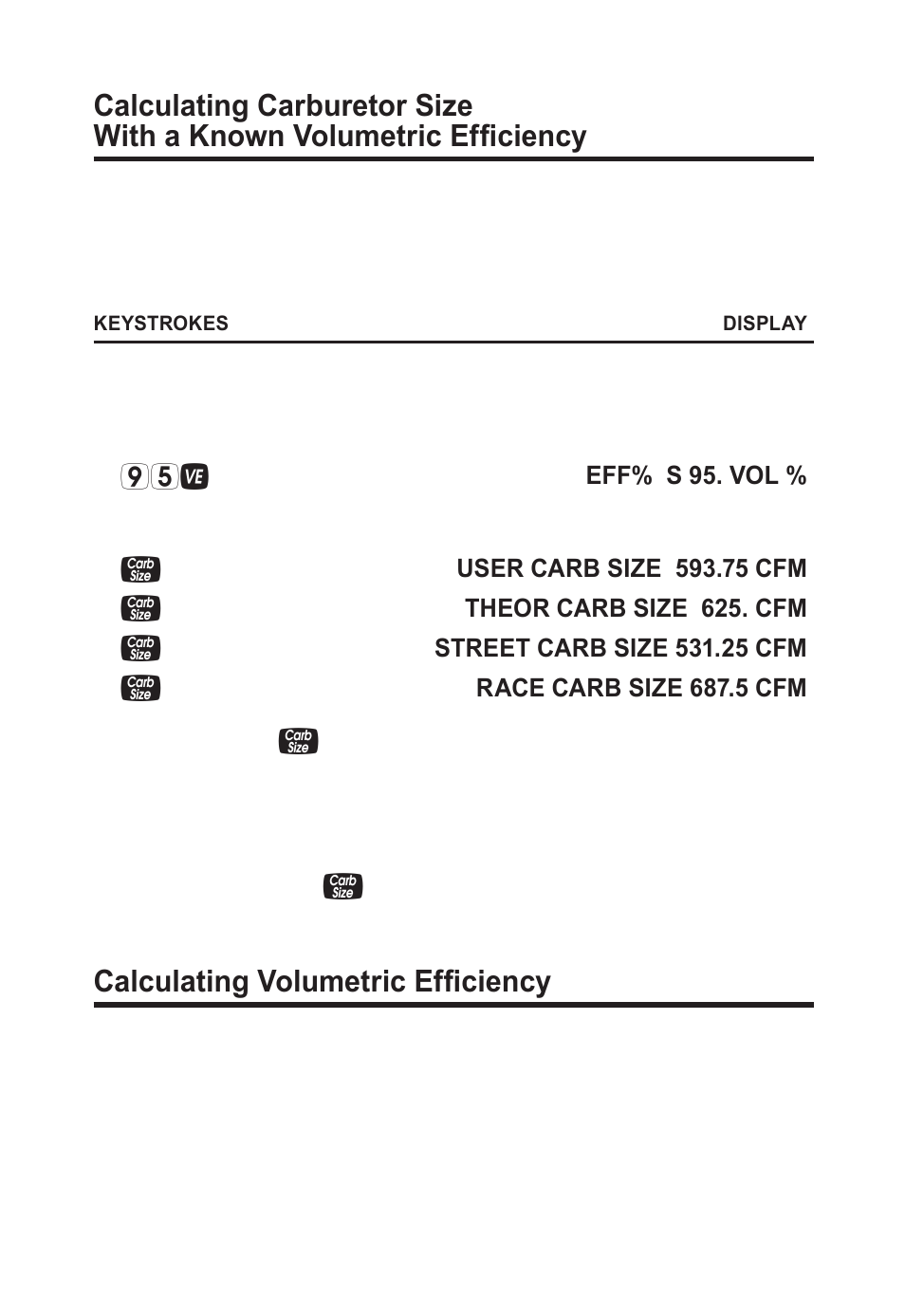 Calculating volumetric efficiency | Calculated Industries 8703 User Manual | Page 44 / 70