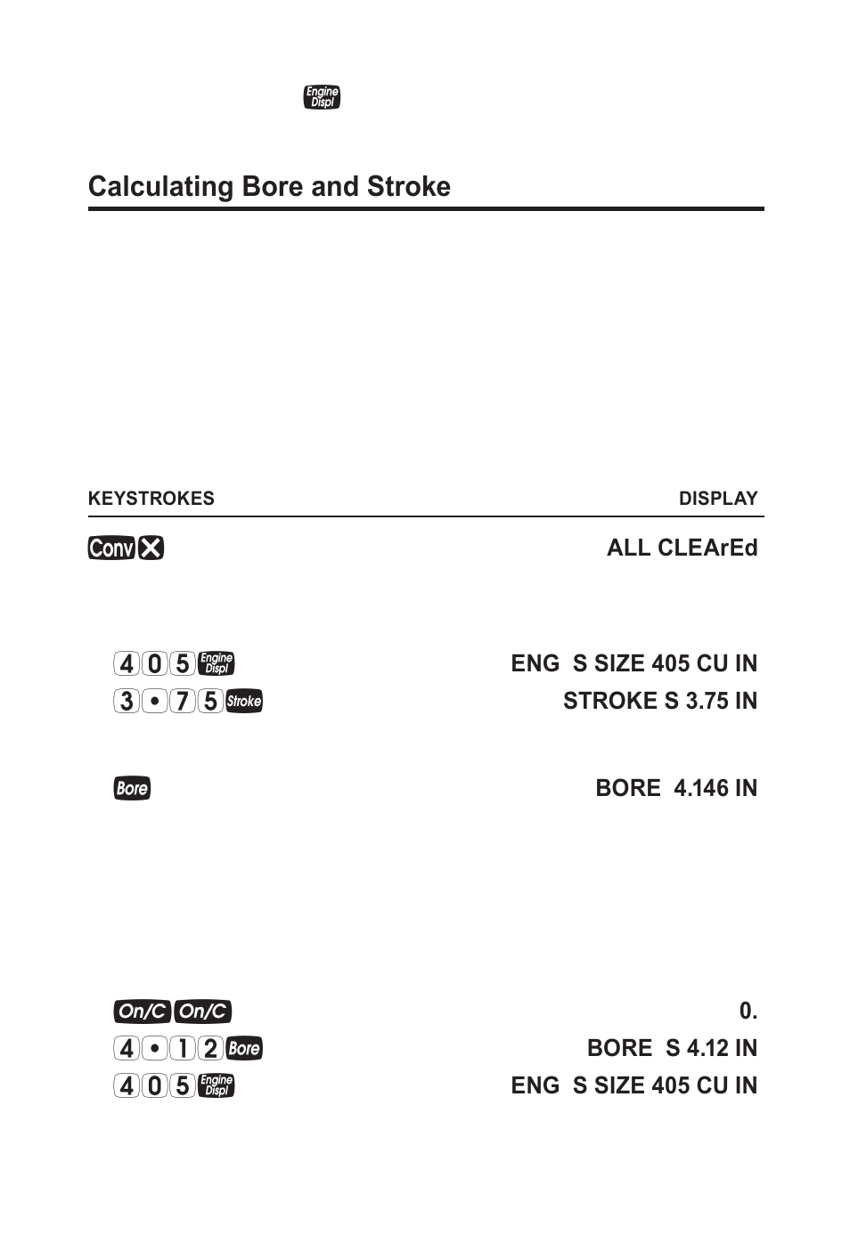 Calculating bore and stroke | Calculated Industries 8703 User Manual | Page 55 / 70
