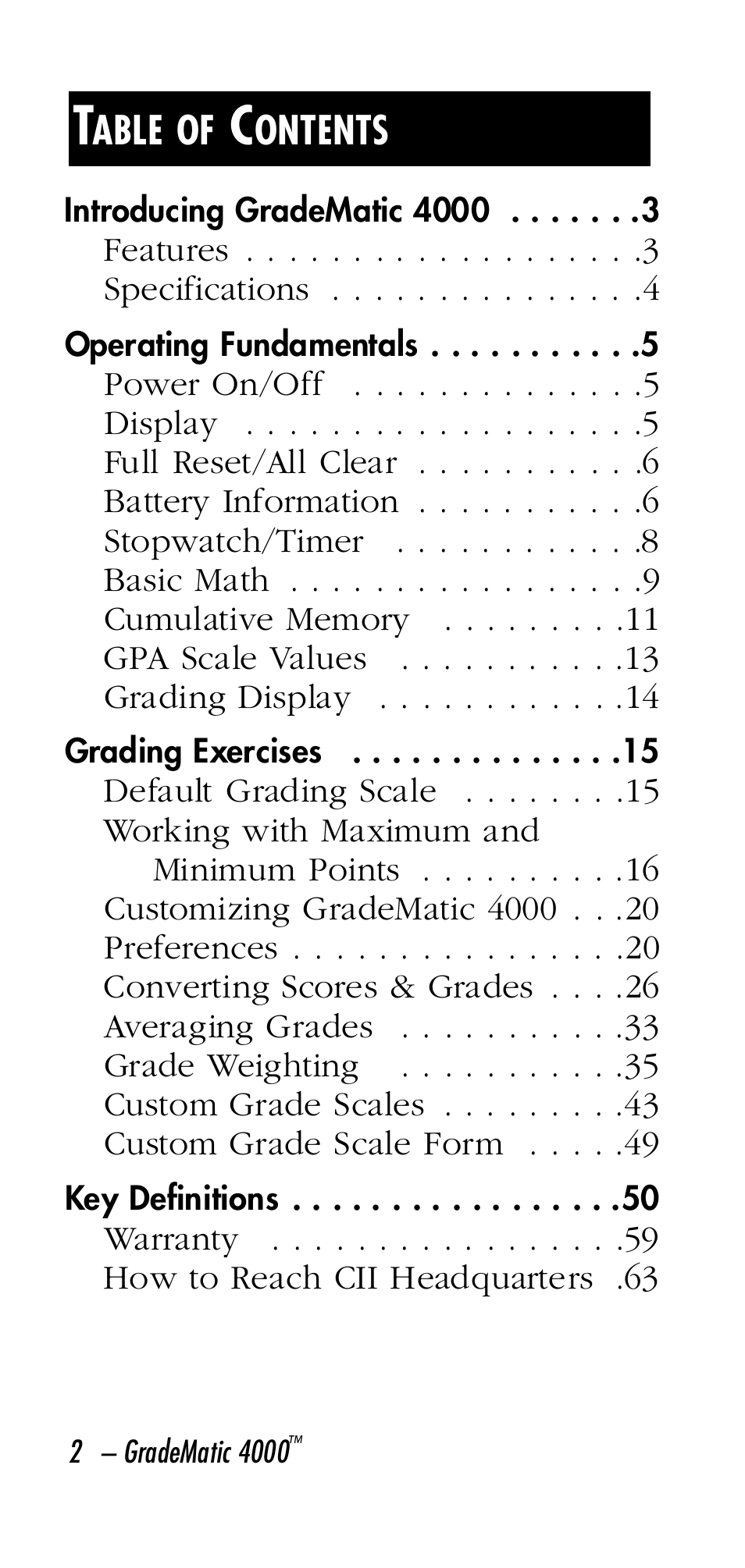 Calculated Industries 3058 User Manual | Page 2 / 64