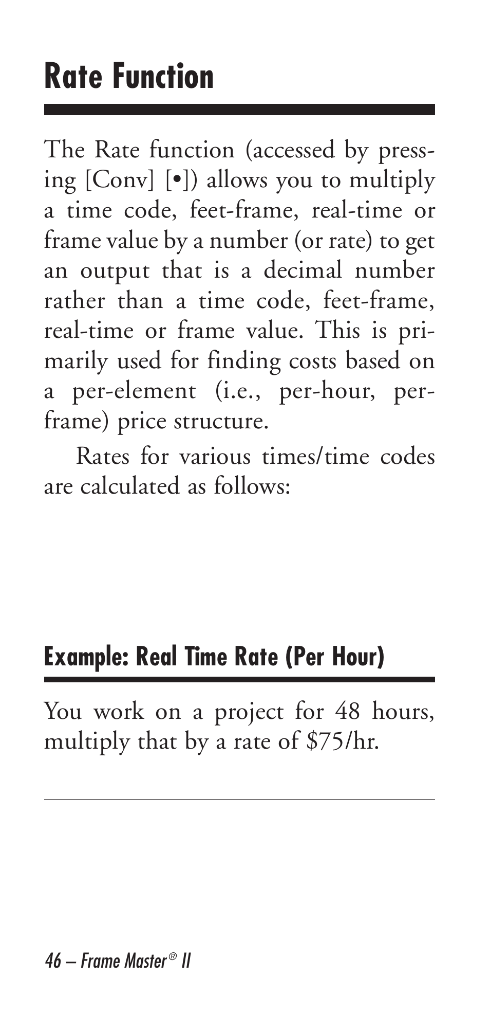 Rate function | Calculated Industries 9226 User Manual | Page 46 / 56