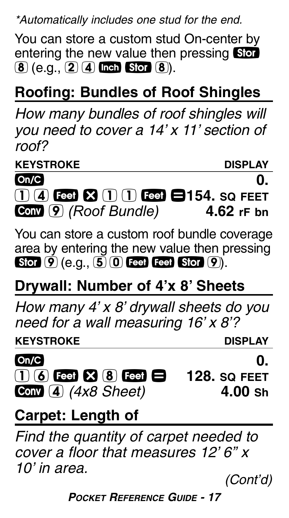 Calculated Industries 8527 User Manual | Page 19 / 24