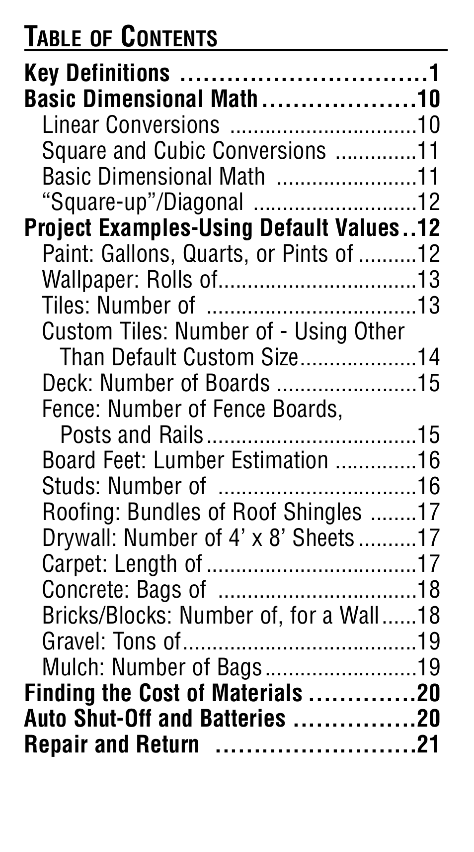 Calculated Industries 8527 User Manual | Page 2 / 24