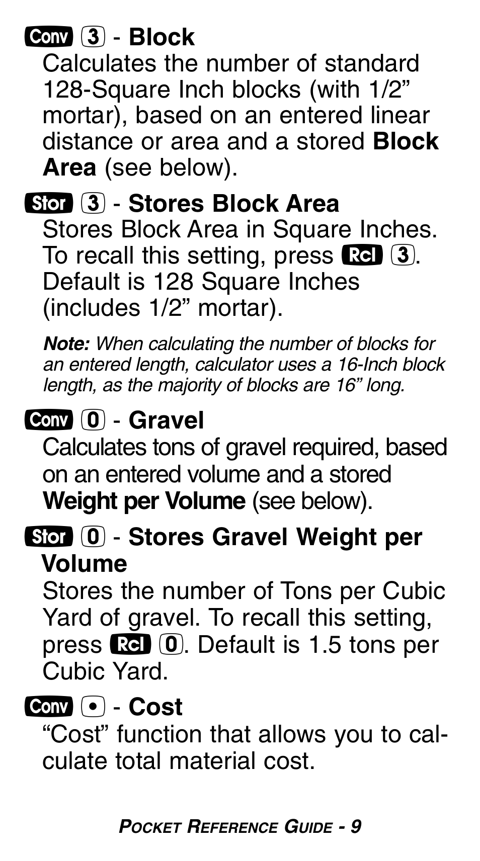 Calculated Industries 8525 Pocket Reference Guide User Manual | Page 11 / 24