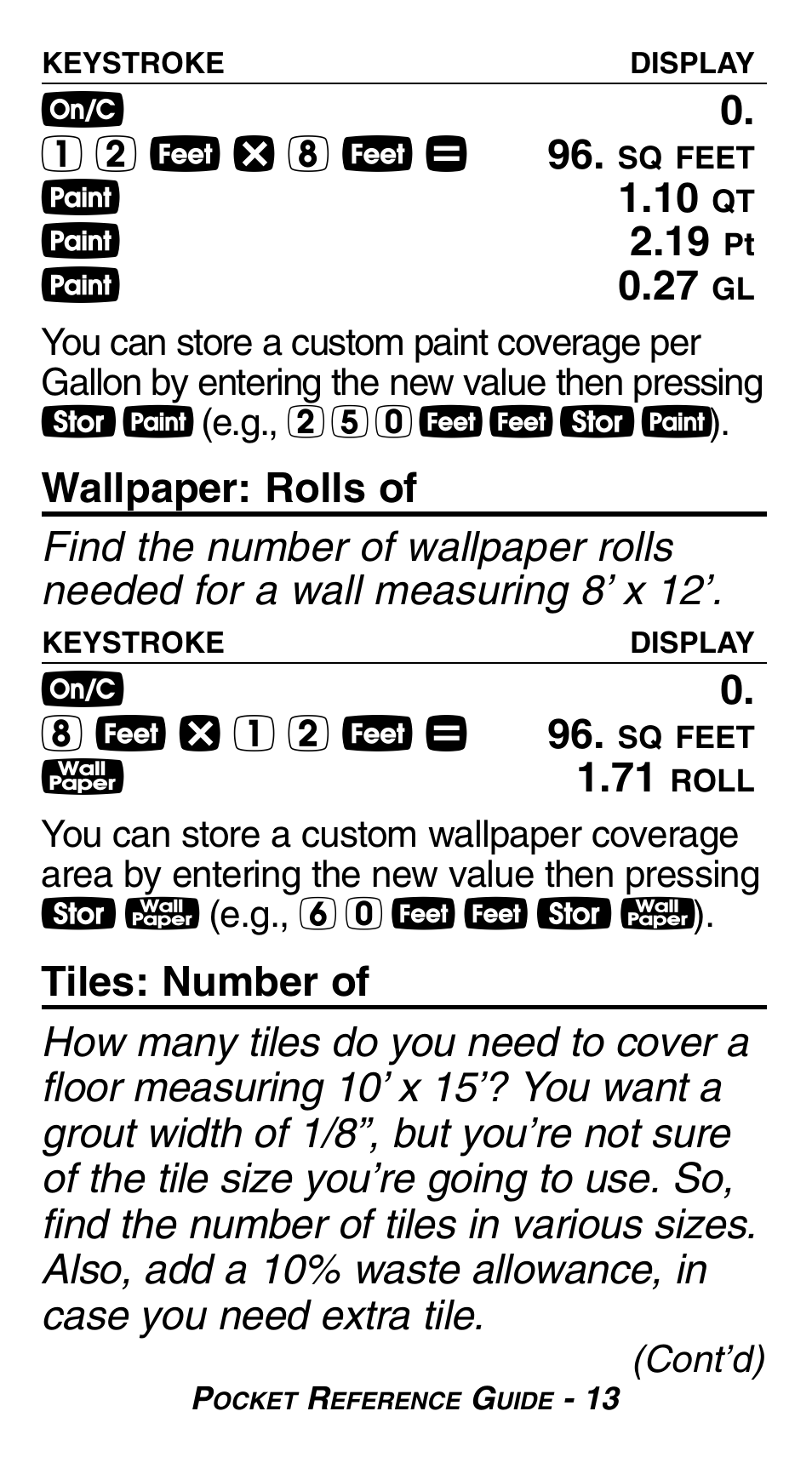 Calculated Industries 8525 Pocket Reference Guide User Manual | Page 15 / 24