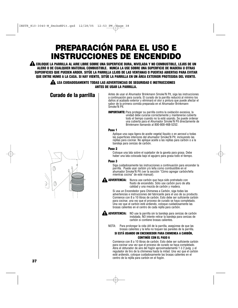 Curado de la parrilla | Brinkmann Smoke'n Pit User Manual | Page 38 / 48