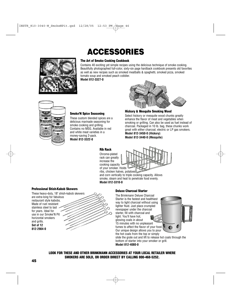 Accessories | Brinkmann Smoke'n Pit User Manual | Page 46 / 48