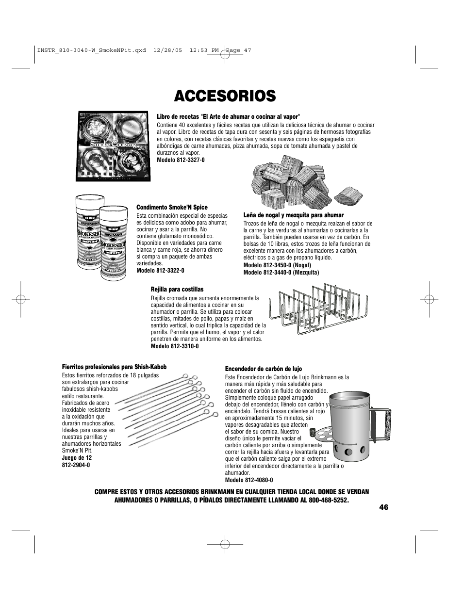 Accesorios | Brinkmann Smoke'n Pit User Manual | Page 47 / 48