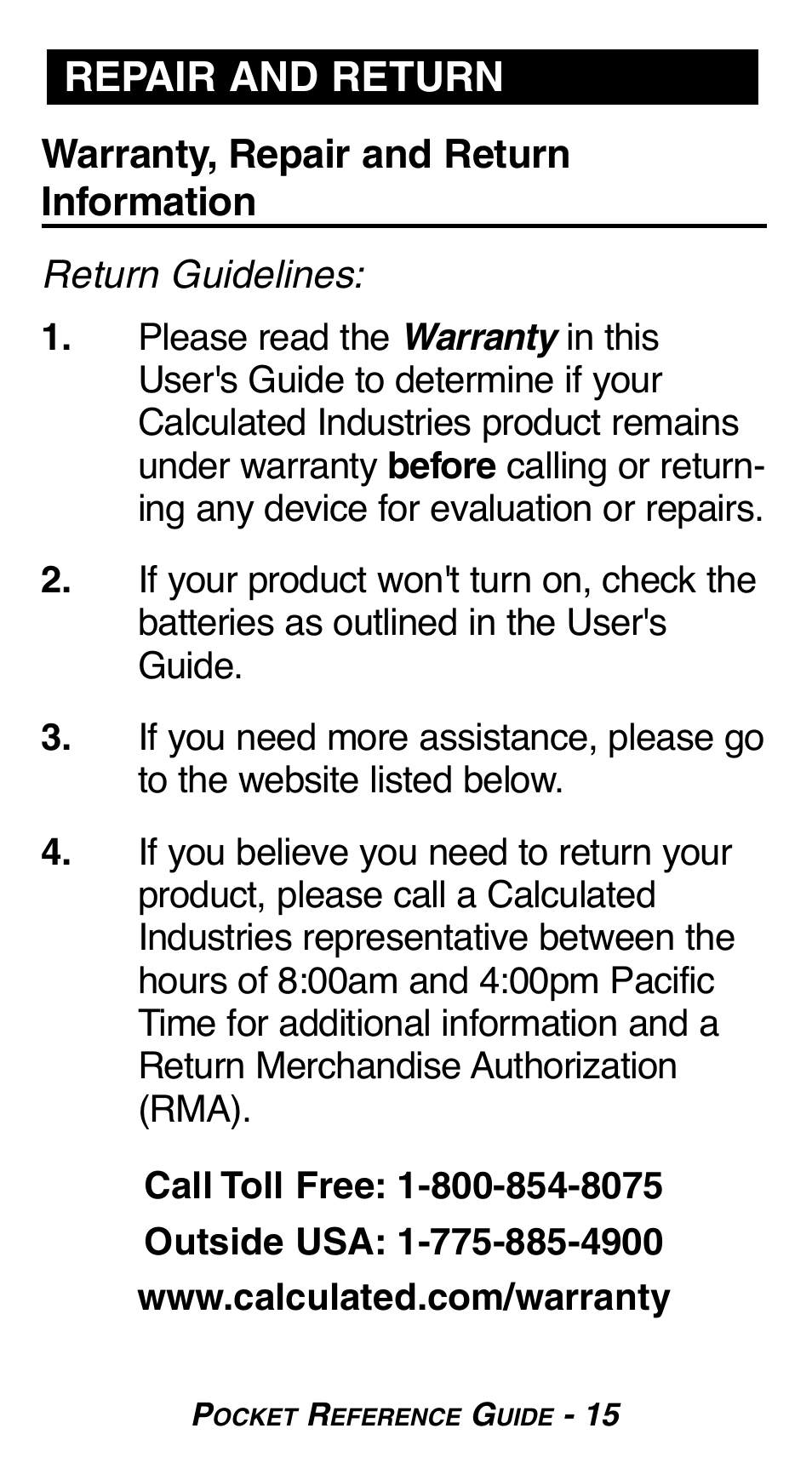Calculated Industries 8510 User Manual | Page 17 / 23