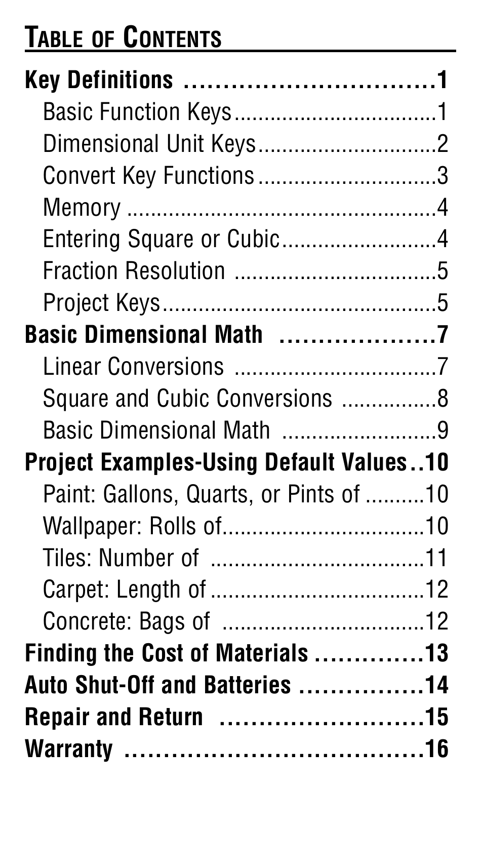 Calculated Industries 8510 User Manual | Page 2 / 23