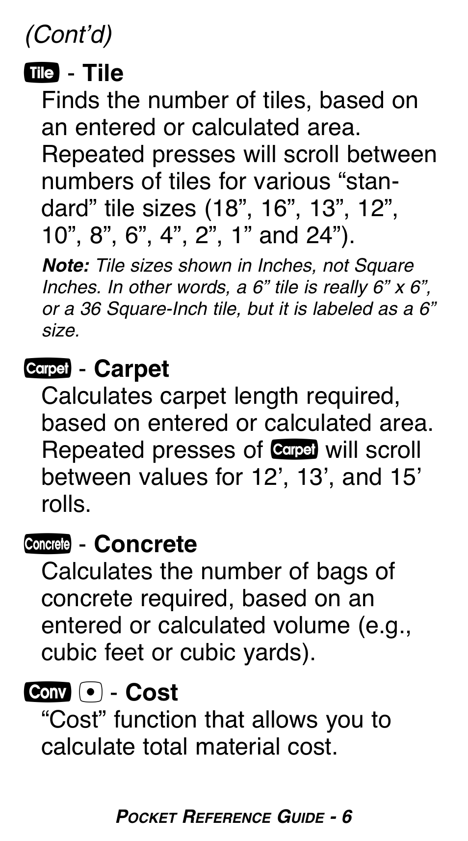 Cont’d) | Calculated Industries 8510 User Manual | Page 8 / 23