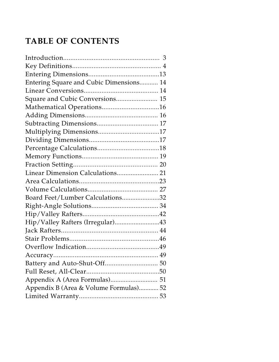 Calculated Industries 3088 User Manual | Page 2 / 55