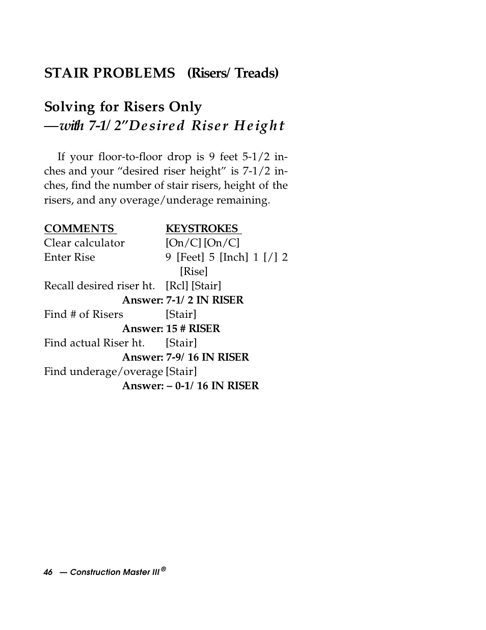Calculated Industries 3088 User Manual | Page 46 / 55