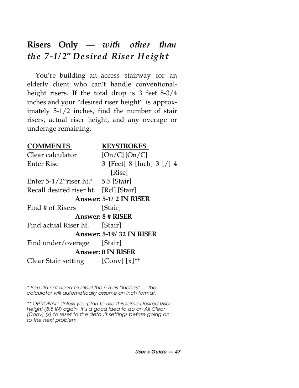 Calculated Industries 3088 User Manual | Page 47 / 55